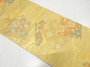 色紙に花・古典柄織り出し　袋帯